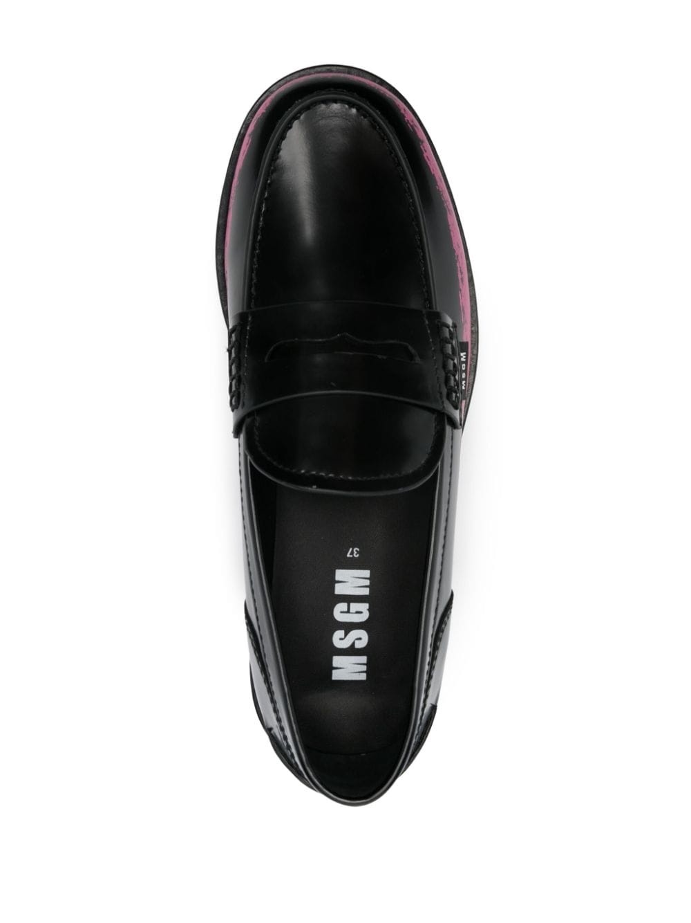 penny-slot leather loafers - 4