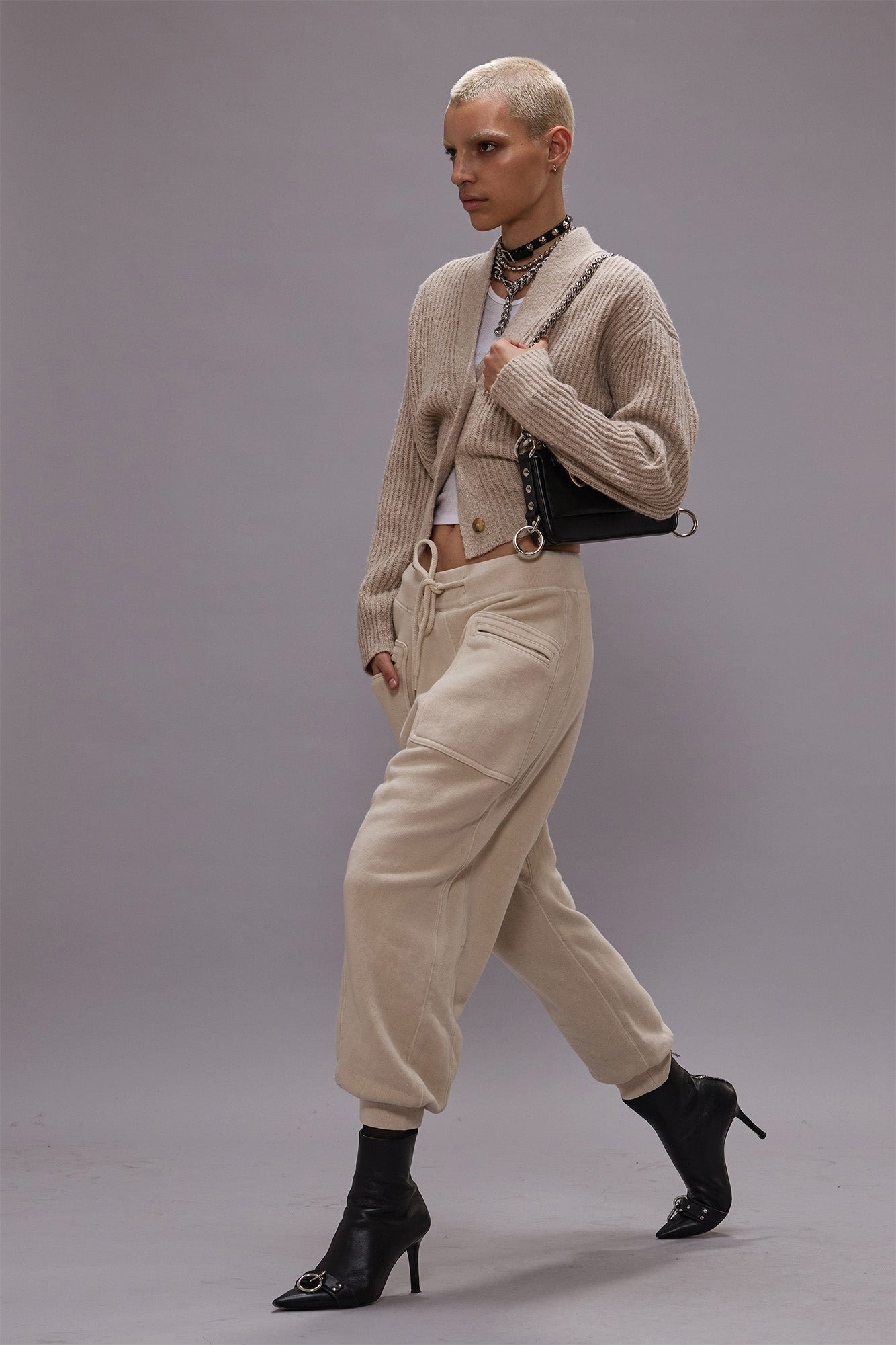 SPLIT HEM RIBBED CARDIGAN - 2