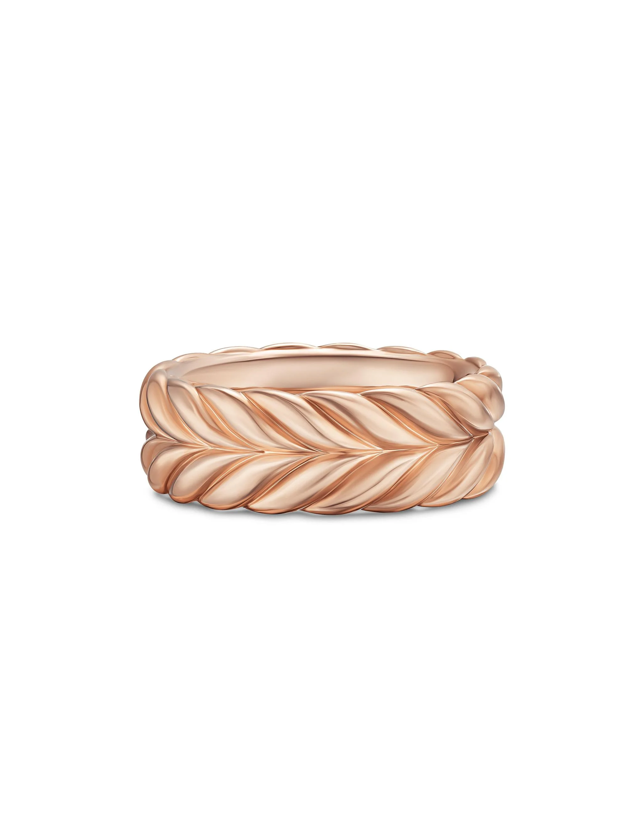 Men's Chevron Band Ring in 18K Rose Gold, 9MM - Gold - 1