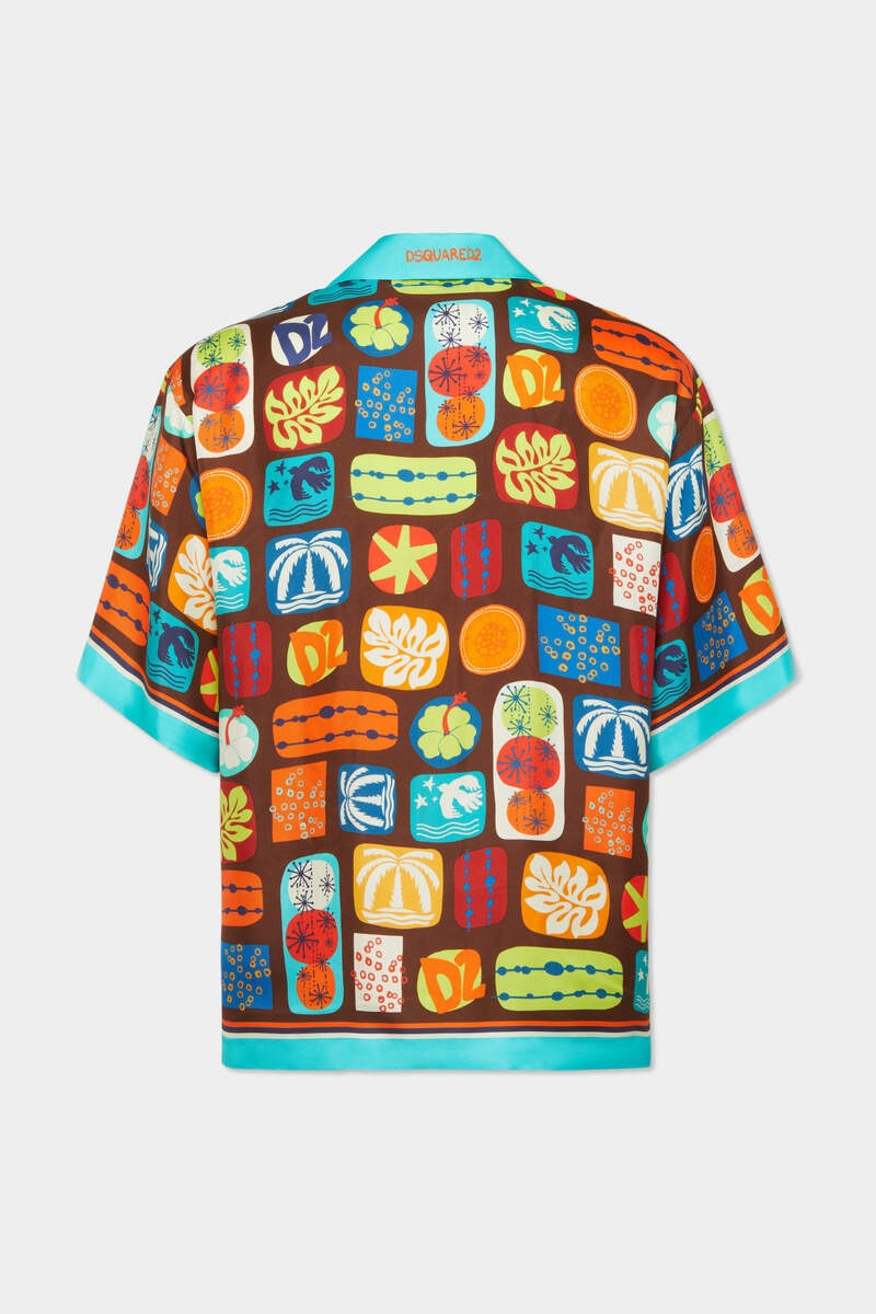DSQUARED2 SUMMER LOVERS DROP SHOULDER PRINTED BOWLING SHIRT outlook