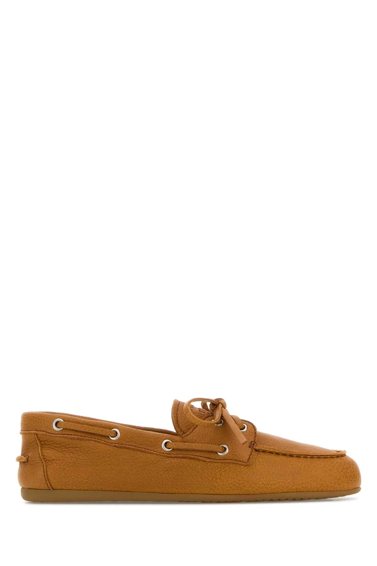 Miu Miu Women Orange Leather Loafers - 1