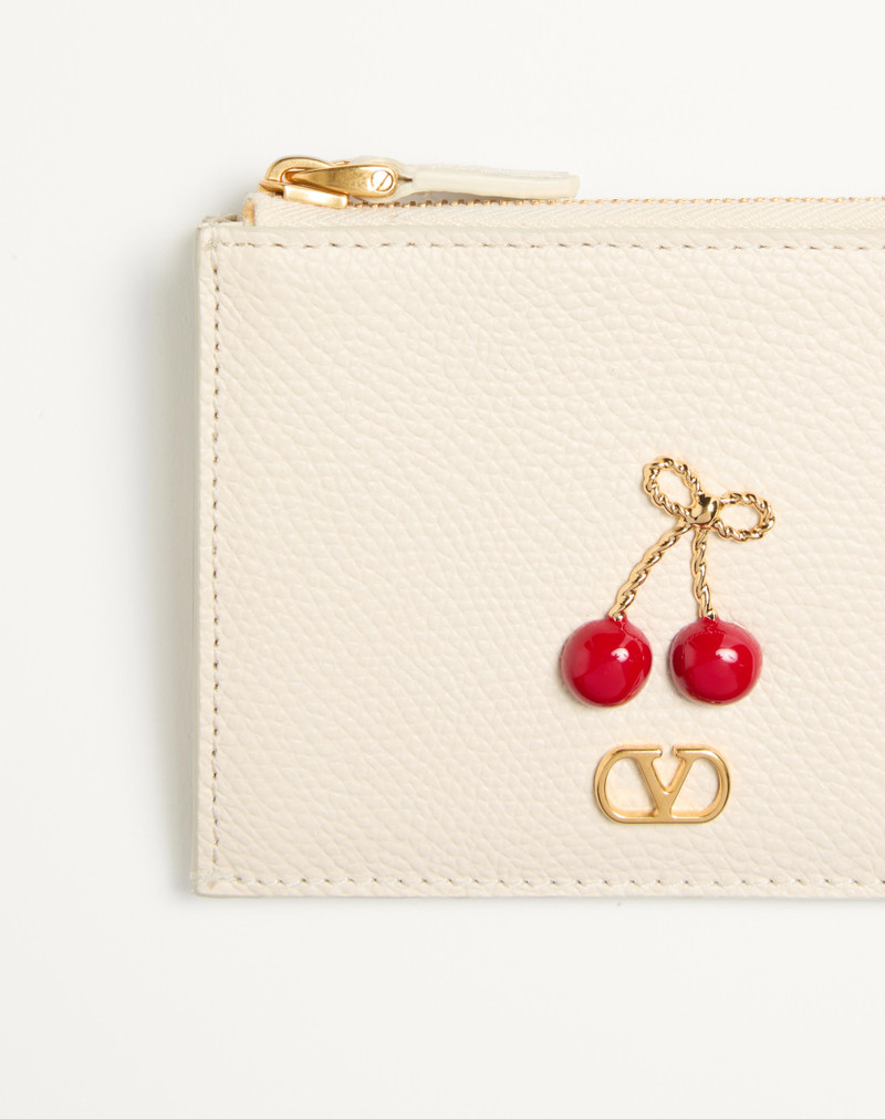 Valentino CHERRYFIC CARDHOLDER IN GRAINY CALFSKIN outlook