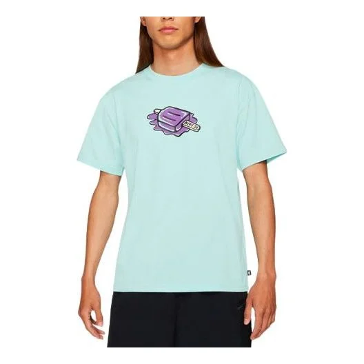 Men's Nike SB Cartoon Popsicle Printing Skateboard Knit Sports Short Sleeve Green T-Shirt DD1317-382 - 1