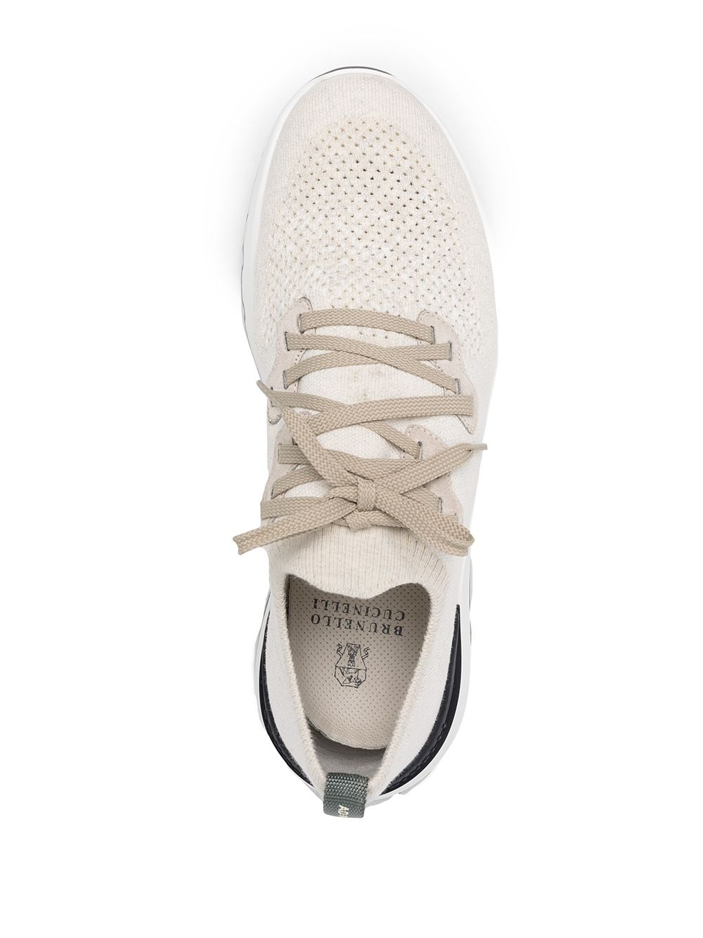 perforated-detail low-top sneakers - 4