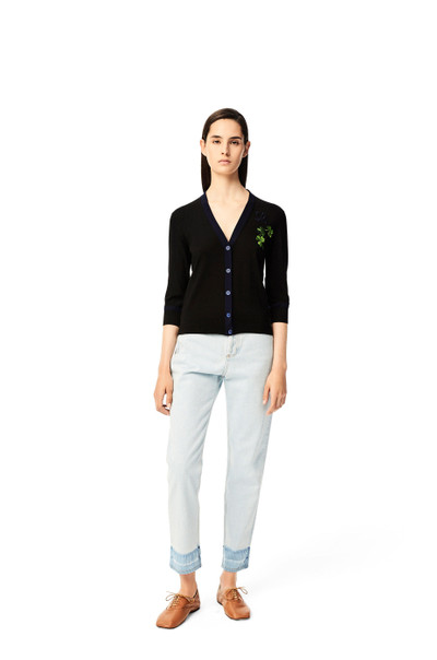 Loewe Shamrock embroidered cardigan in wool outlook