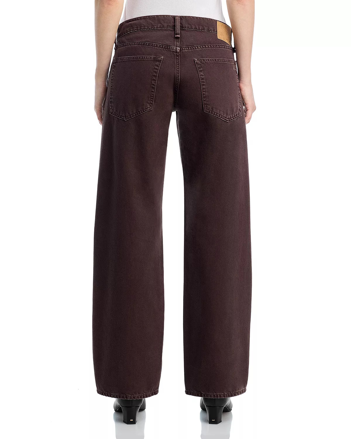 Saige High Rise Relaxed Straight Jeans in Dark Brown - 3