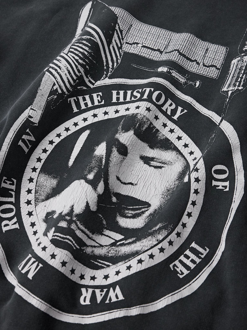 My Role in the War Distressed Logo-Print Cotton-Jersey Hoodie Dark gray 5