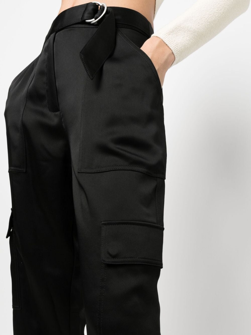 tapered-leg satin trousers - 5