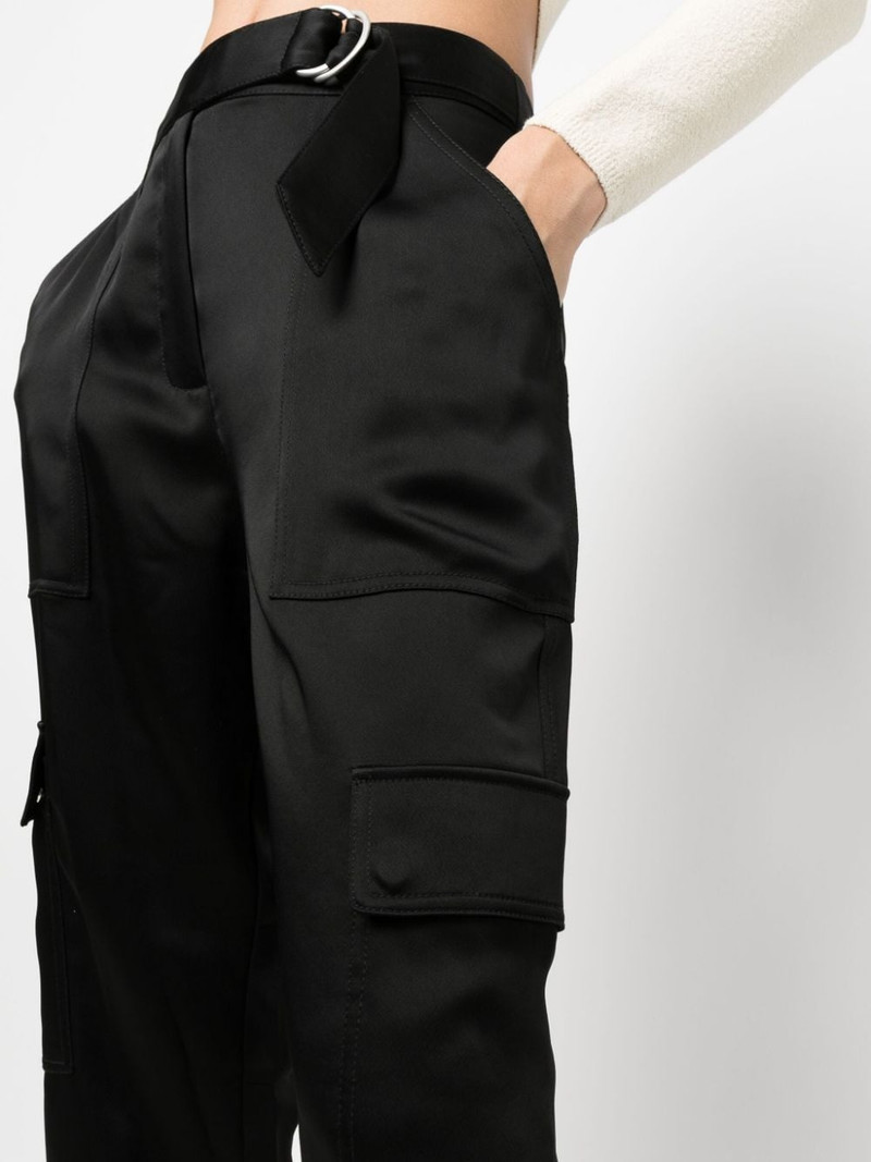tapered-leg satin trousers 5
