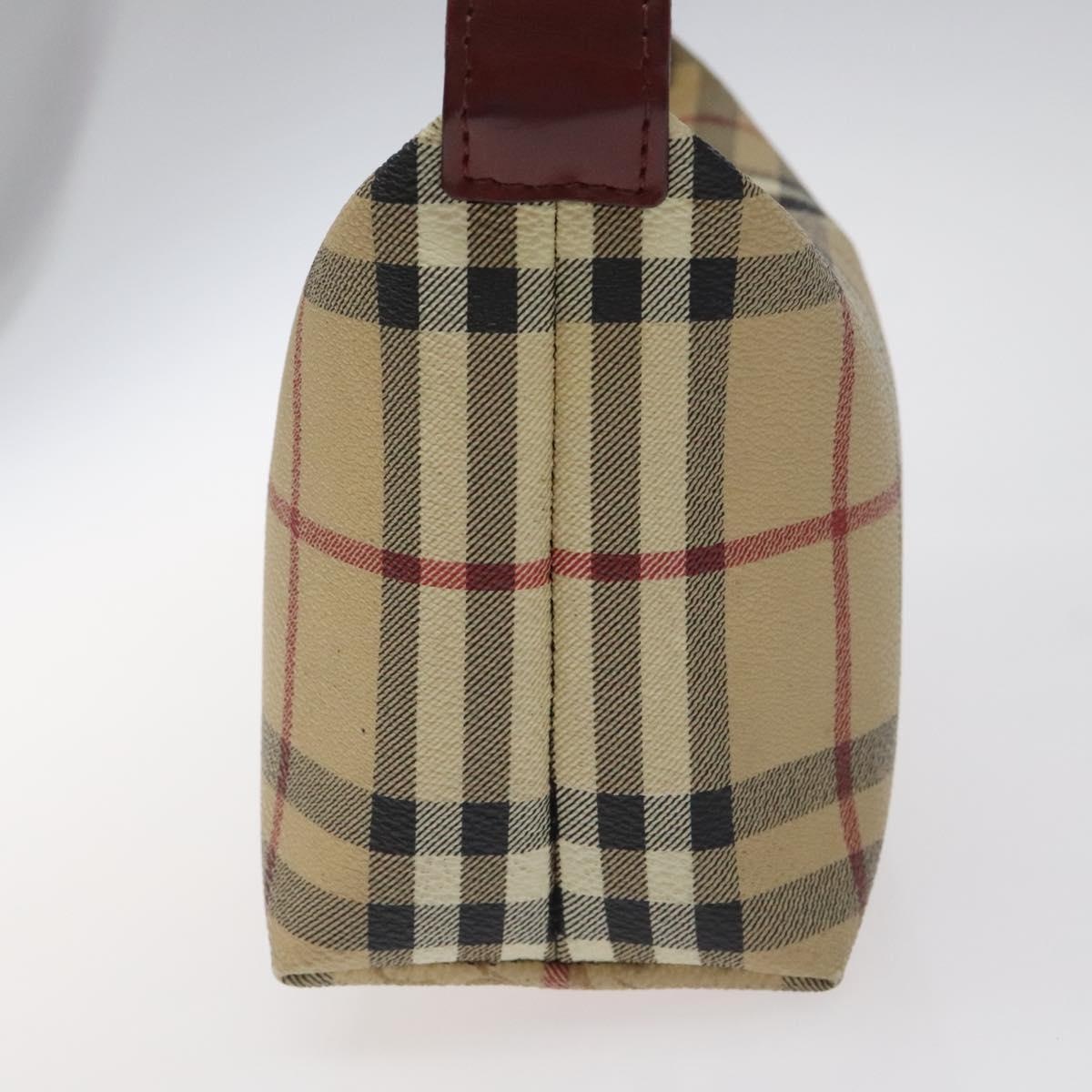 Burberry Nova Check Hand Bag Pvc Beige Silver - 4