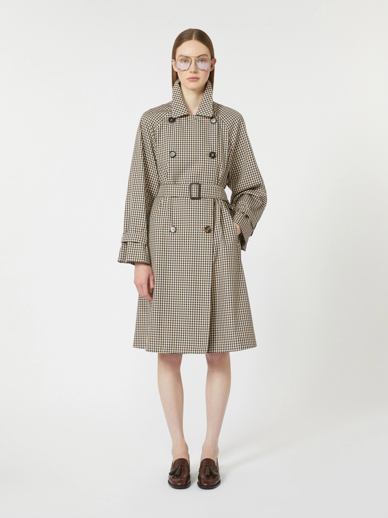 FATE Patterned water-repellent twill trench coat - COFFEE 9