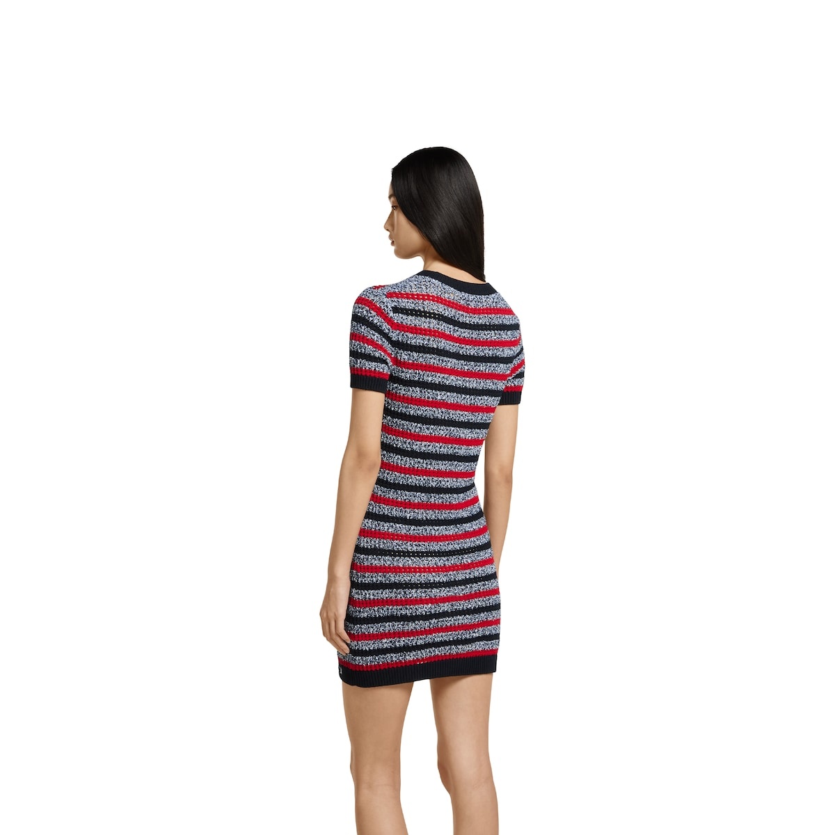 Striped fine cotton knit dress - 4
