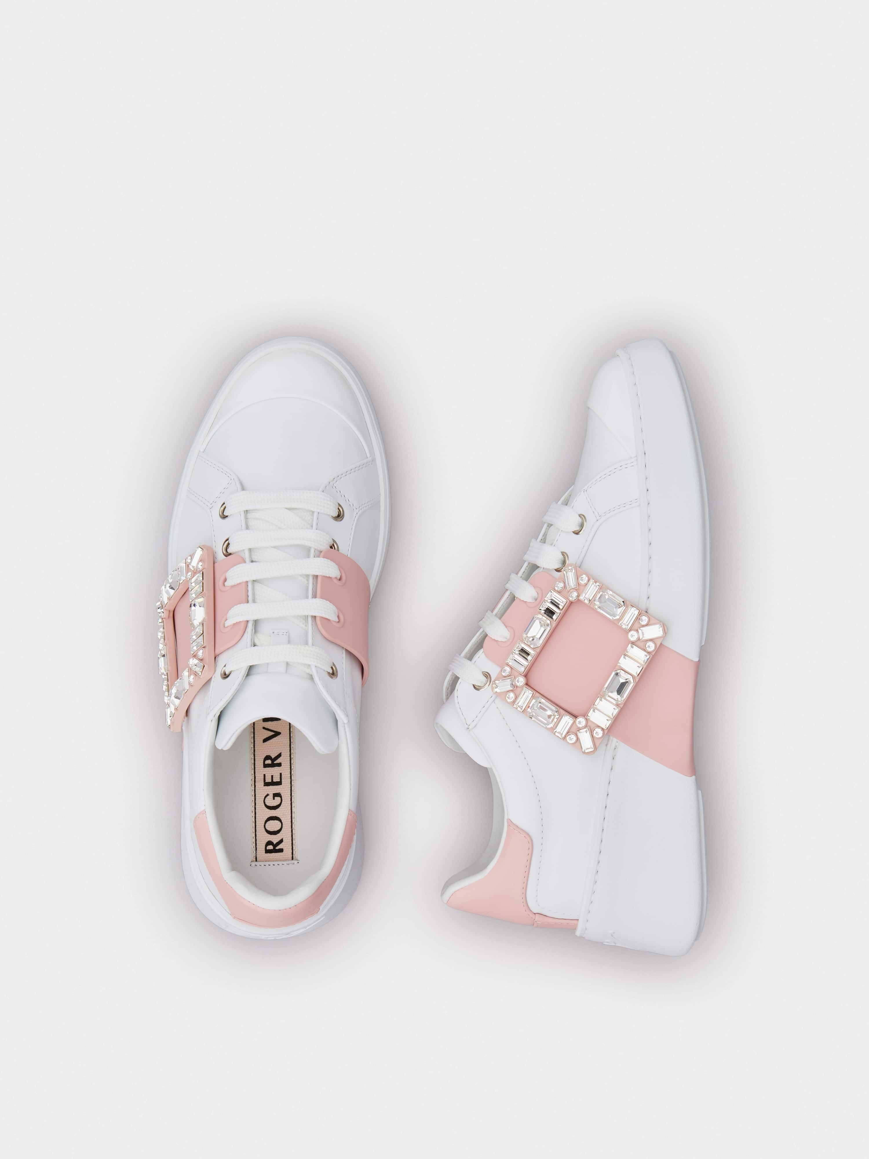 Viv' Skate Strass Buckle Sneakers in Soft Leather - 4