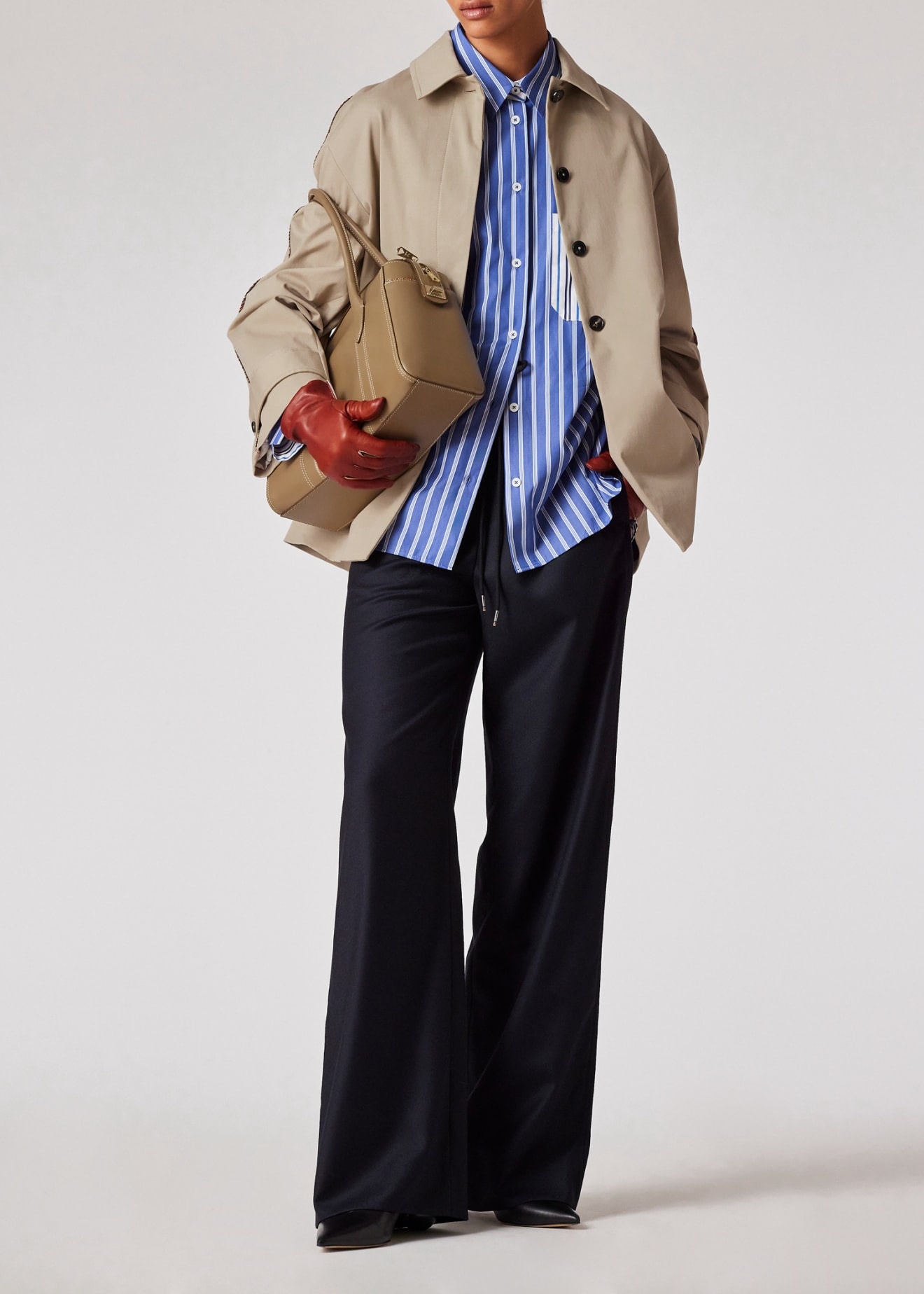ジャケット PAUL SMITH Women Jackets W1R 366J N01934 63A Stone Beige Paul Smith Women's Stone Cotton Trapeze Short Jacket