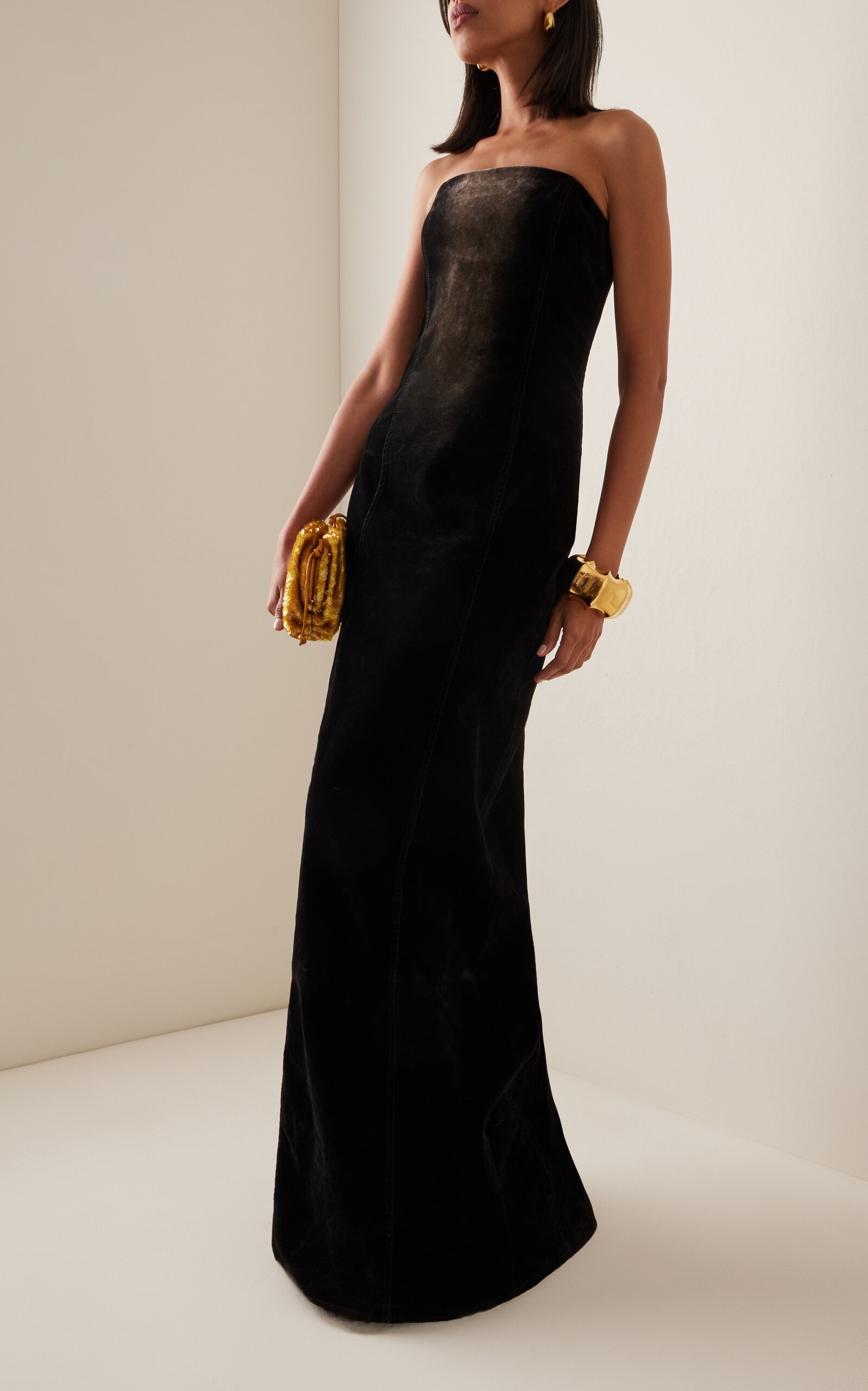 Elowynne Strapless Denim Gown black - 2