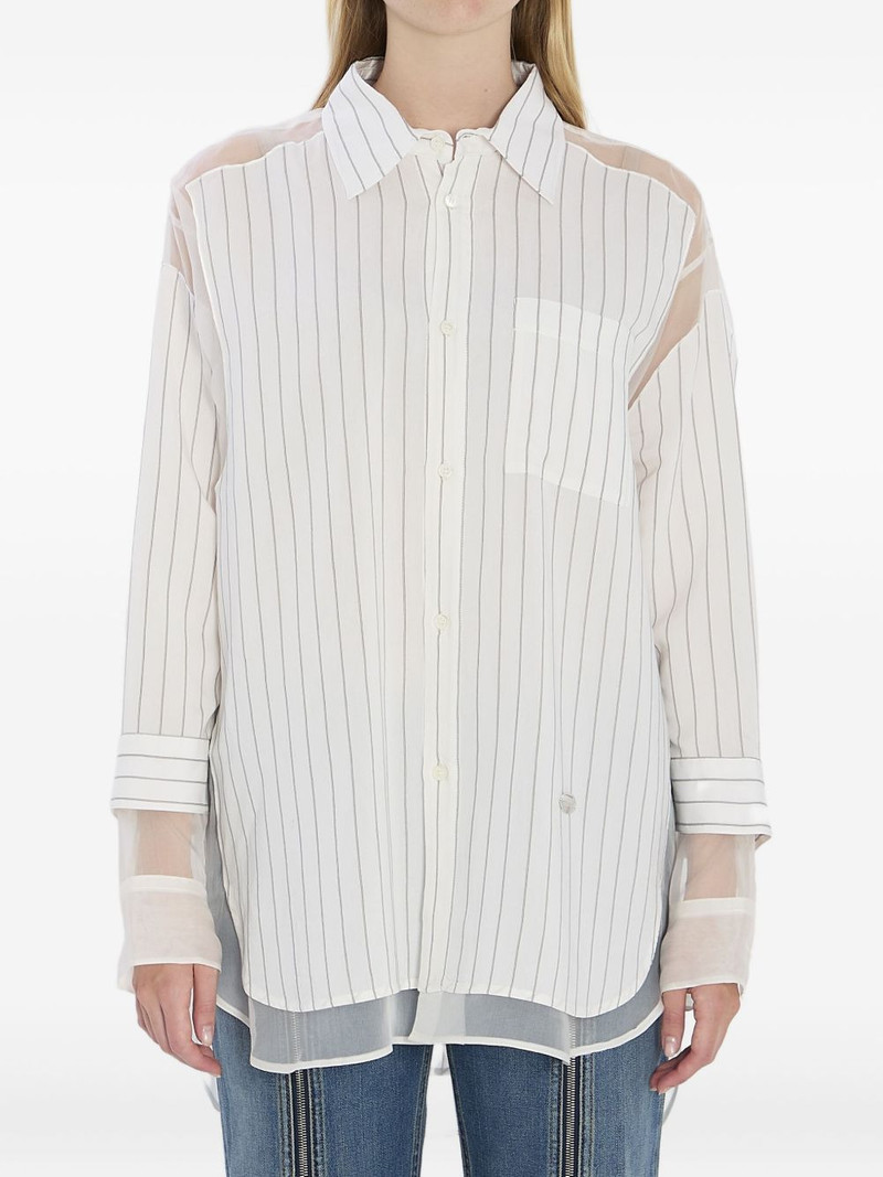 striped sheer-panel shirt 1