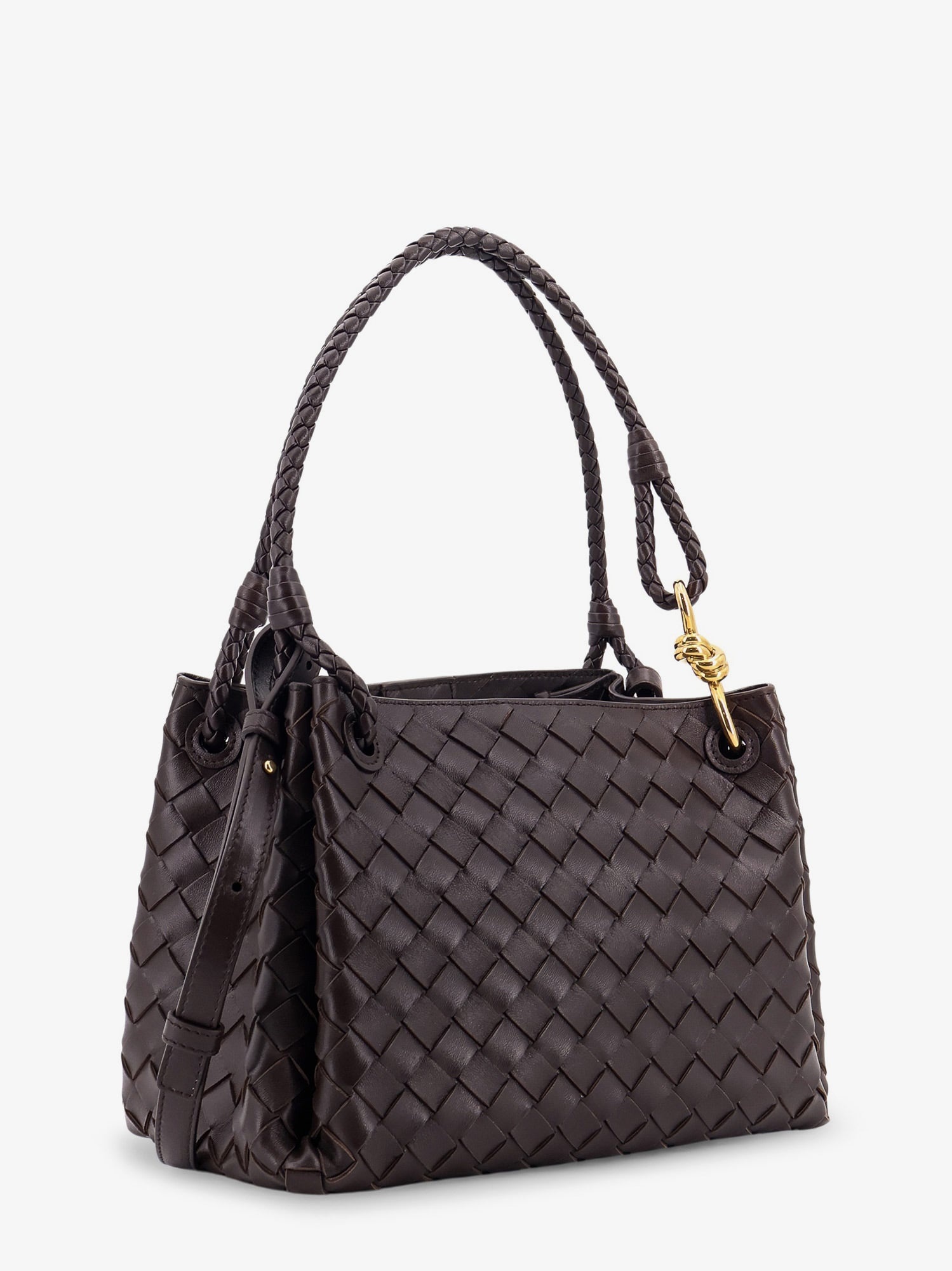 Bottega Veneta Parachute Leather Shoulder Bag With Intrecciato Motif And Knot Detail - 3