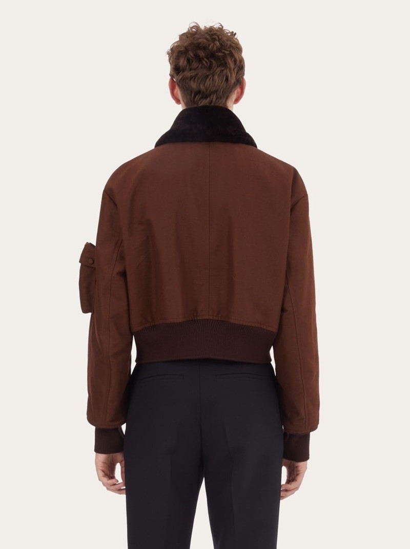 FERRAGAMO BLOUSON WITH SHEARLING NECK outlook