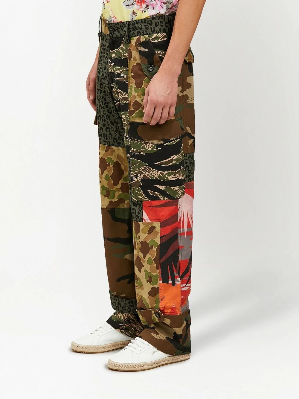 mix-print cargo trousers - 5