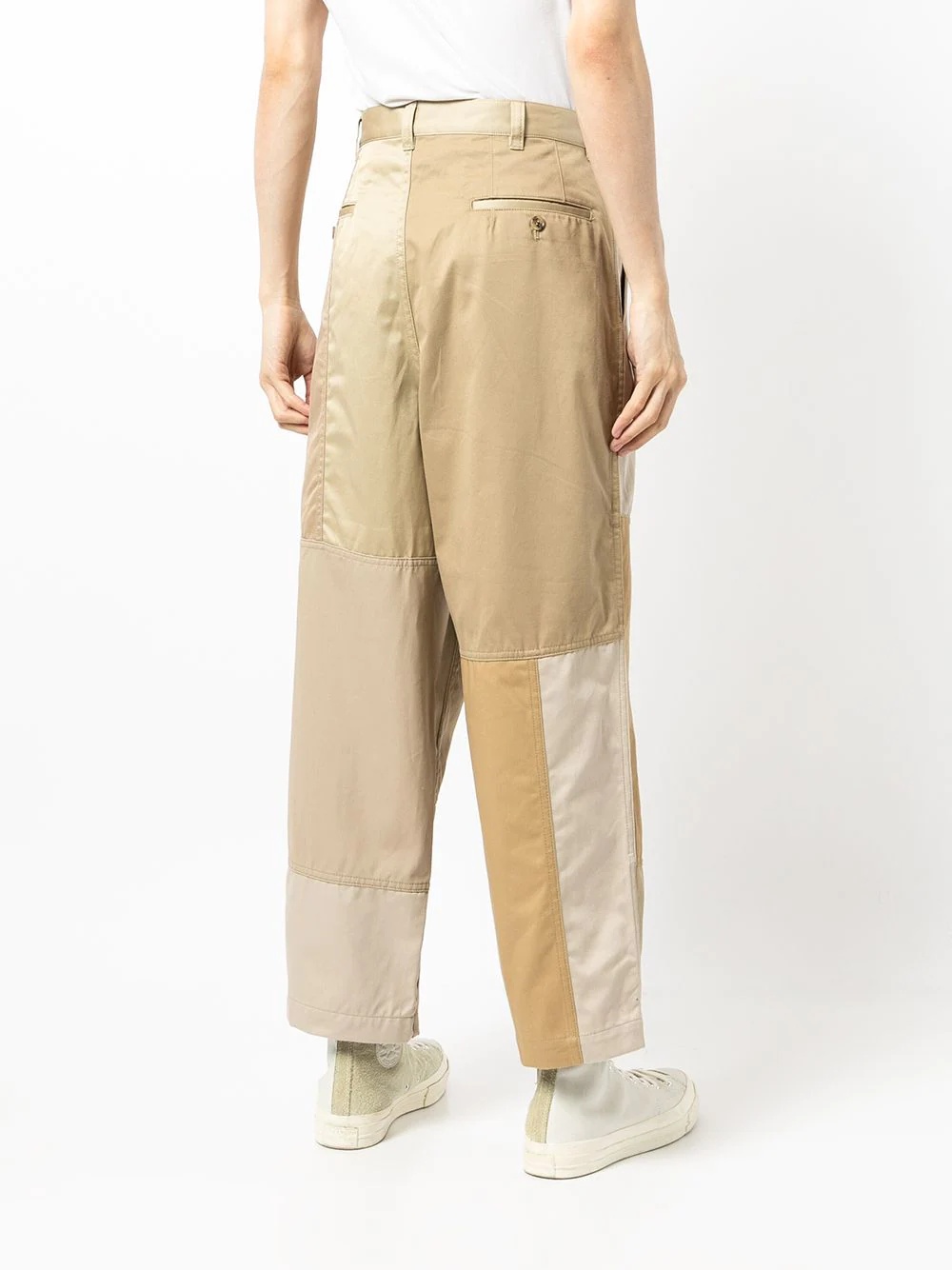 two-tone design trousers - 4