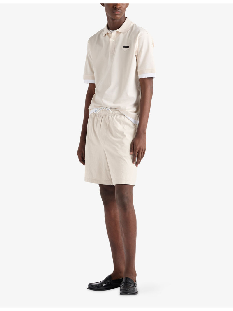 Prada Layered-Effect Boxy-Fit Cotton Polo Shirt outlook