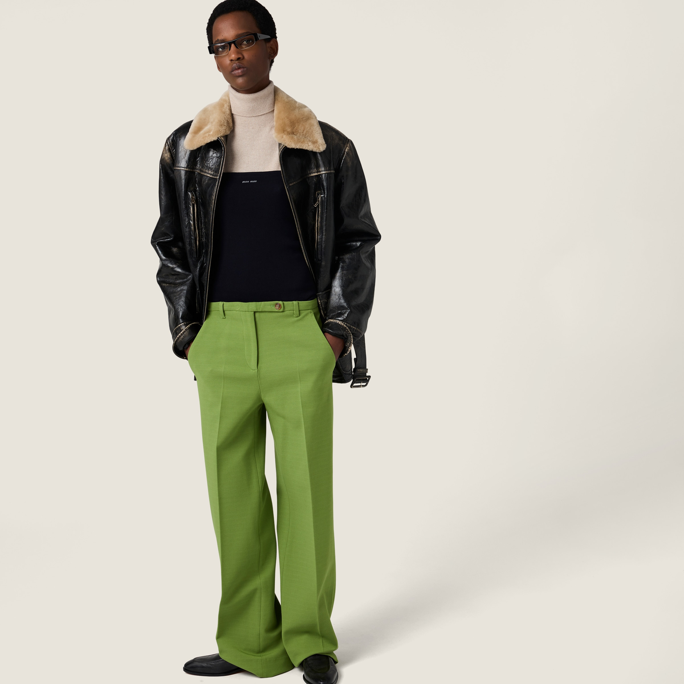 Fabric stitch knit pants - 2