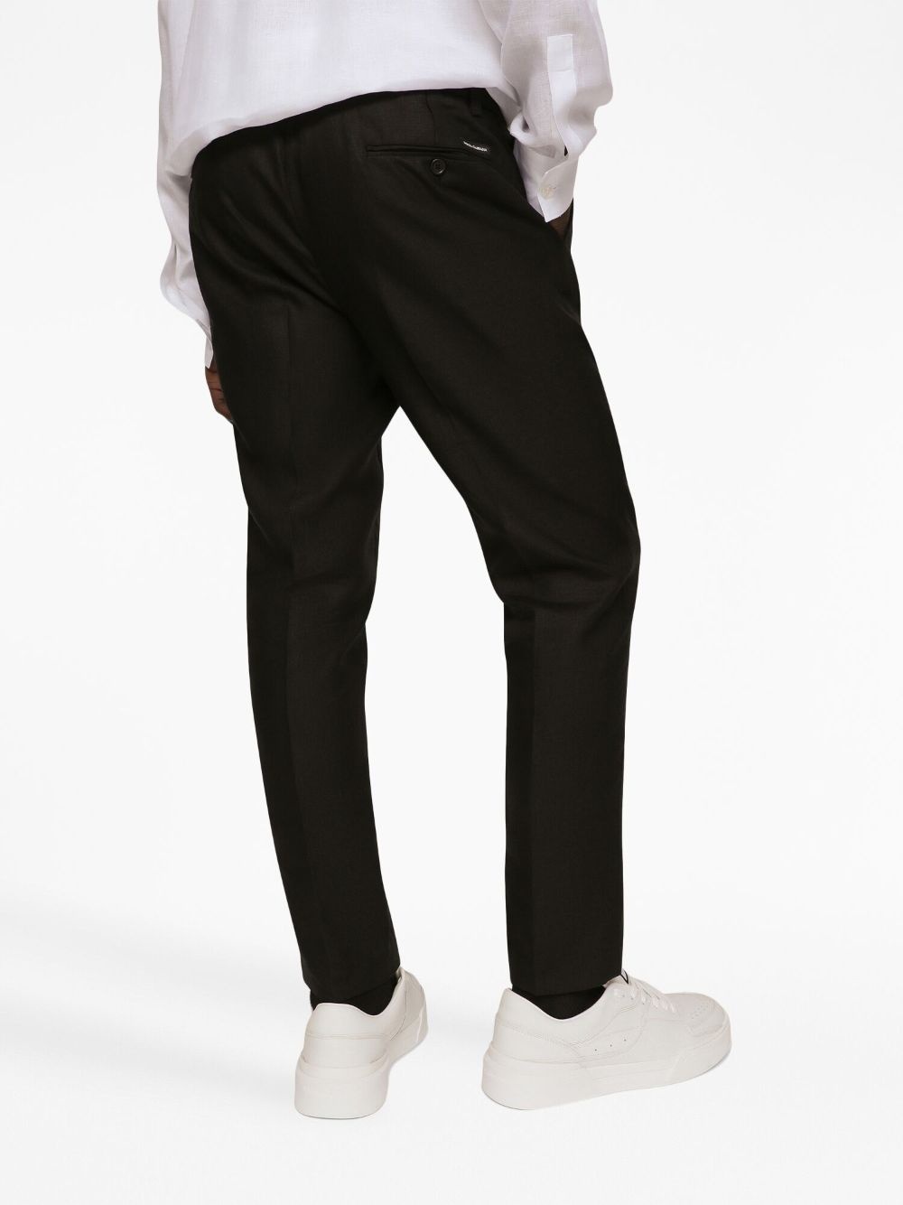 logo-patch tailored-cut trousers - 4