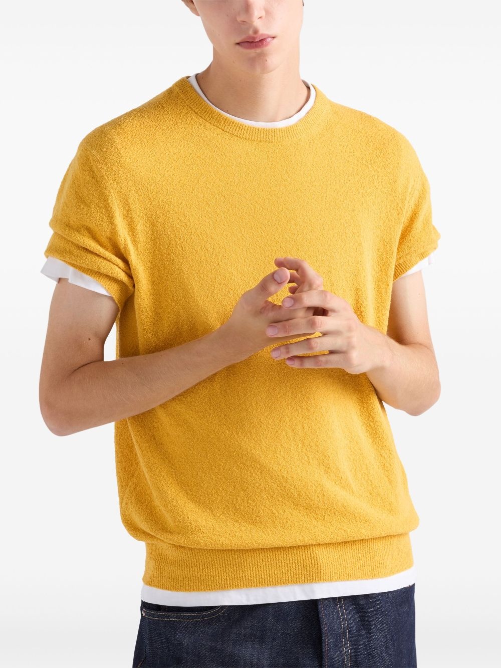 short-sleeve cotton sweater - 4
