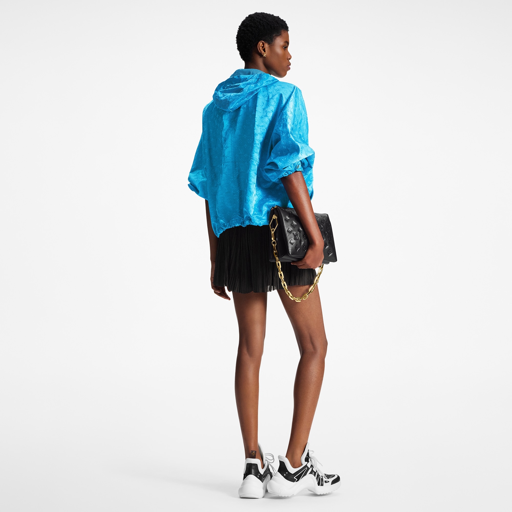 Shiny Monogram Short Parka - 2