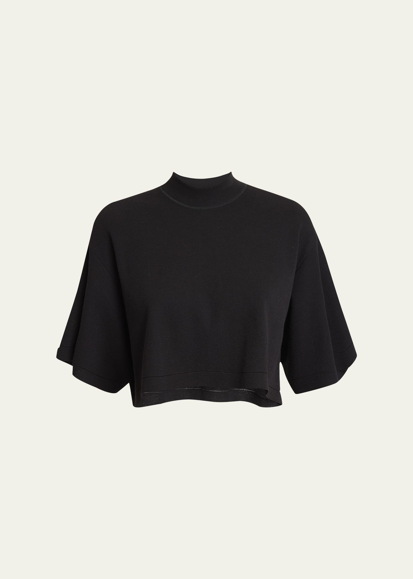 High-Neck Cropped T-Shirt - 1