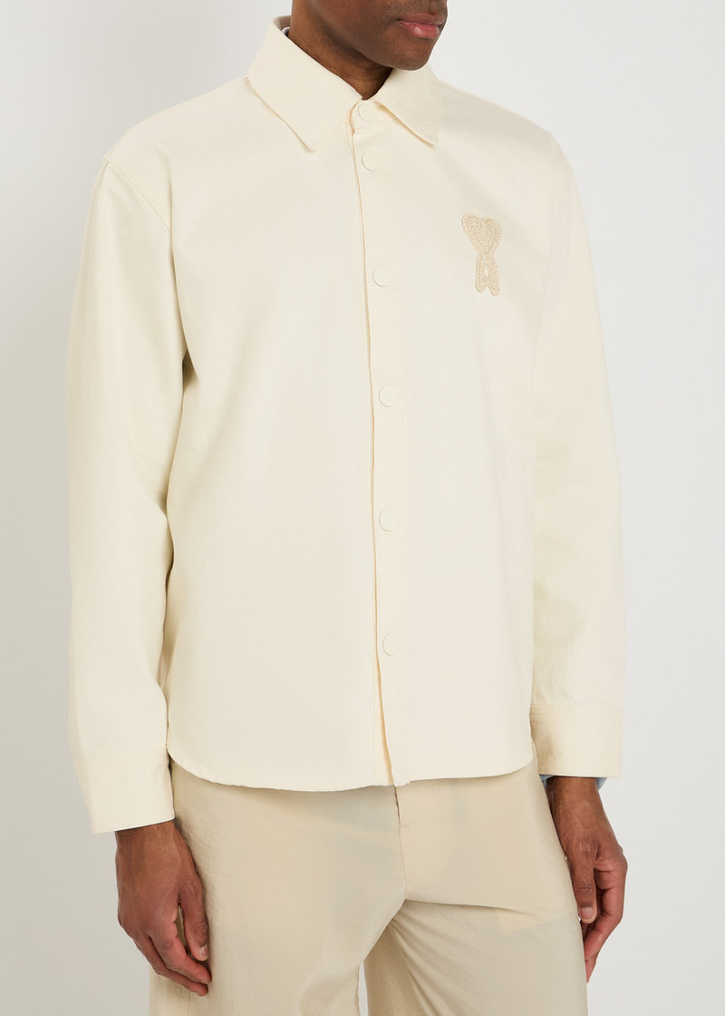 AMI Paris Ami Paris Logo-appliquéd Denim Overshirt outlook