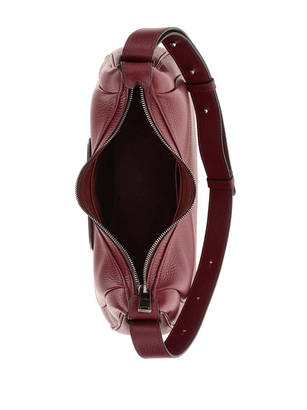 logo-embossed leather shoulder bag - 6