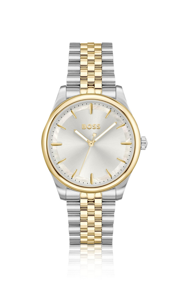 GRACEFUL TWO-TONE WATCH WITH MOTHER-OF-PEARL INLAY 1