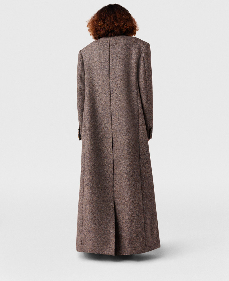 Double Breasted Tweed Long Coat 5