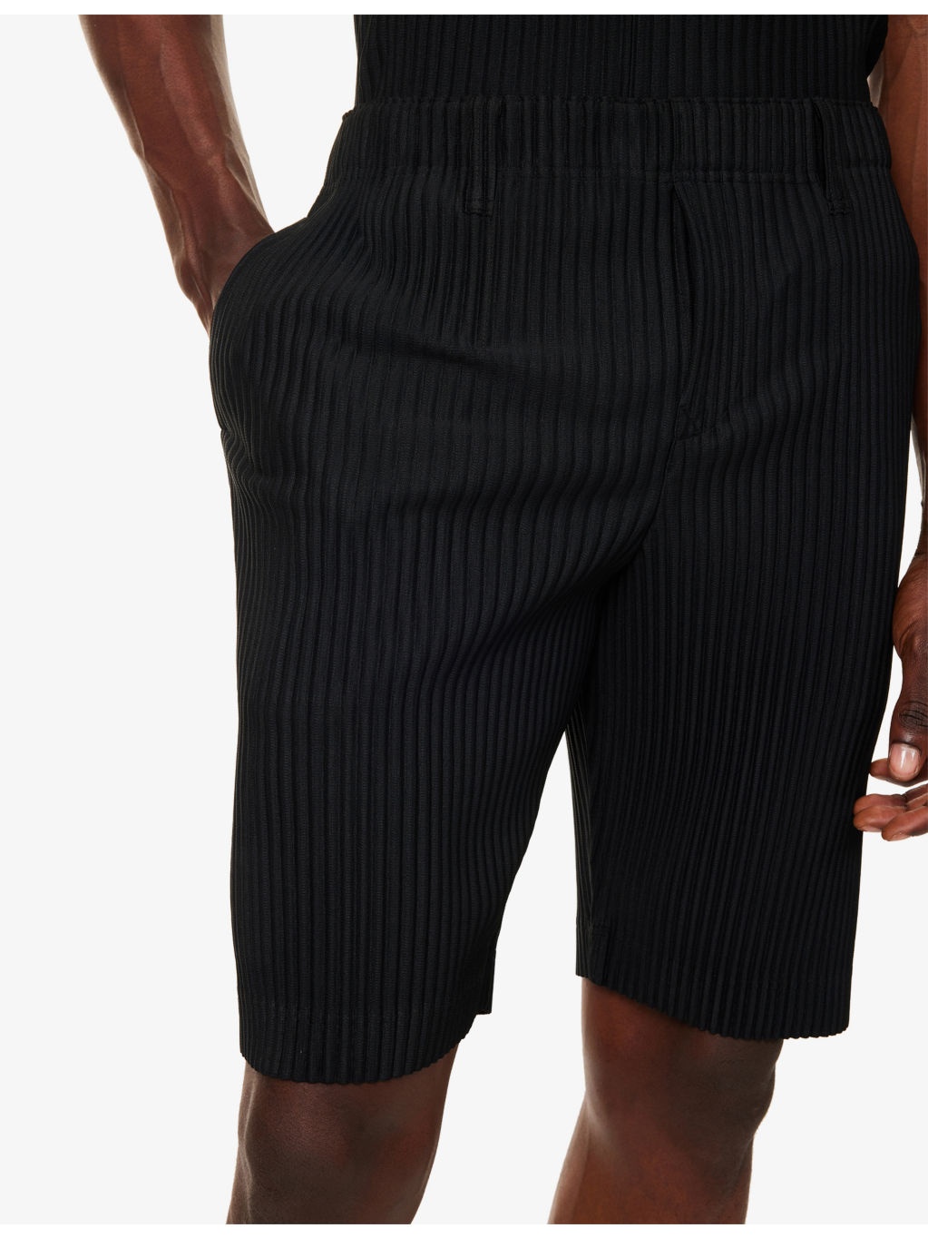 Pleated Slim-Fit Knitted Shorts - 5