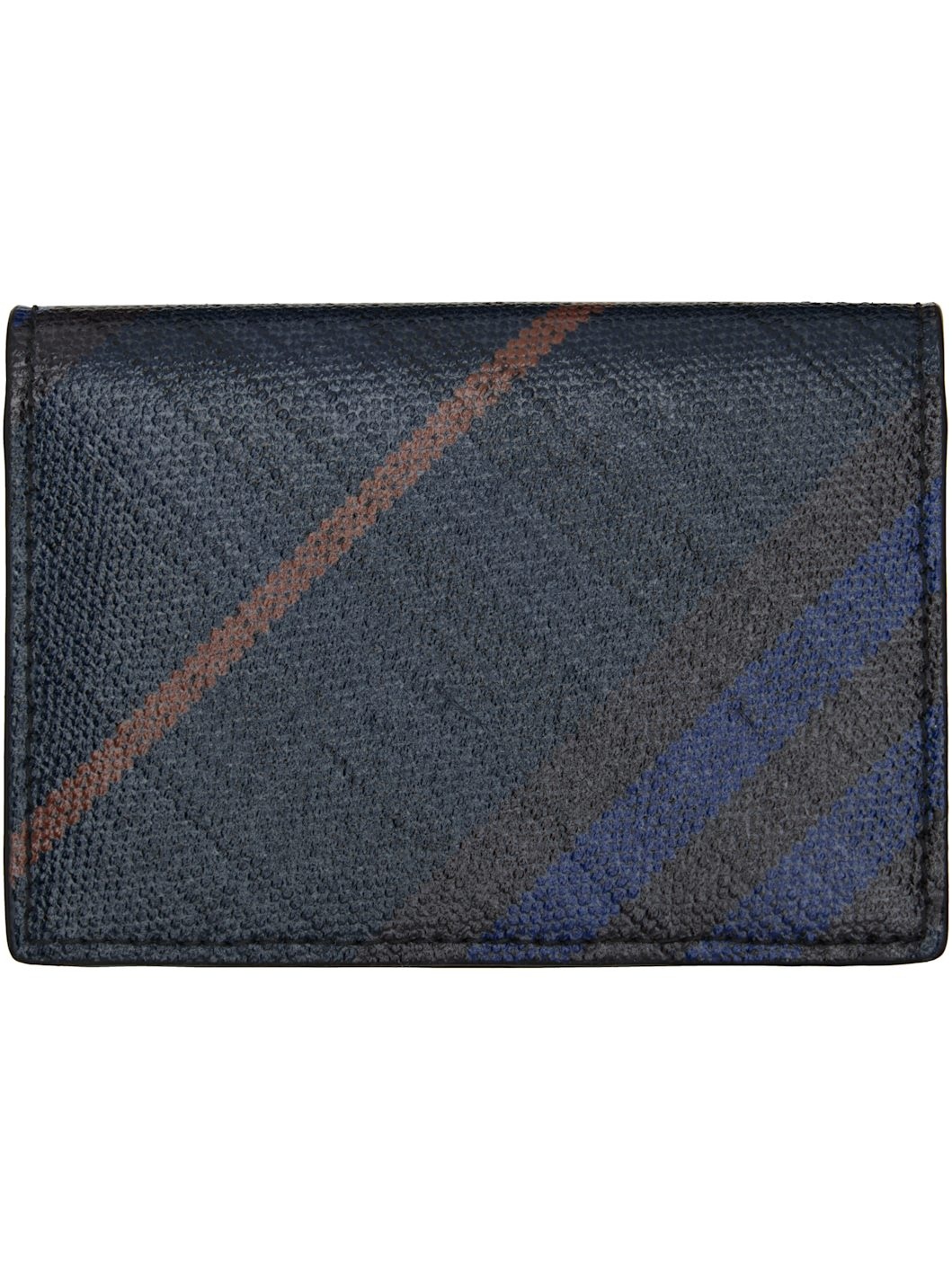 Navy Check Folding Card Holder - 2