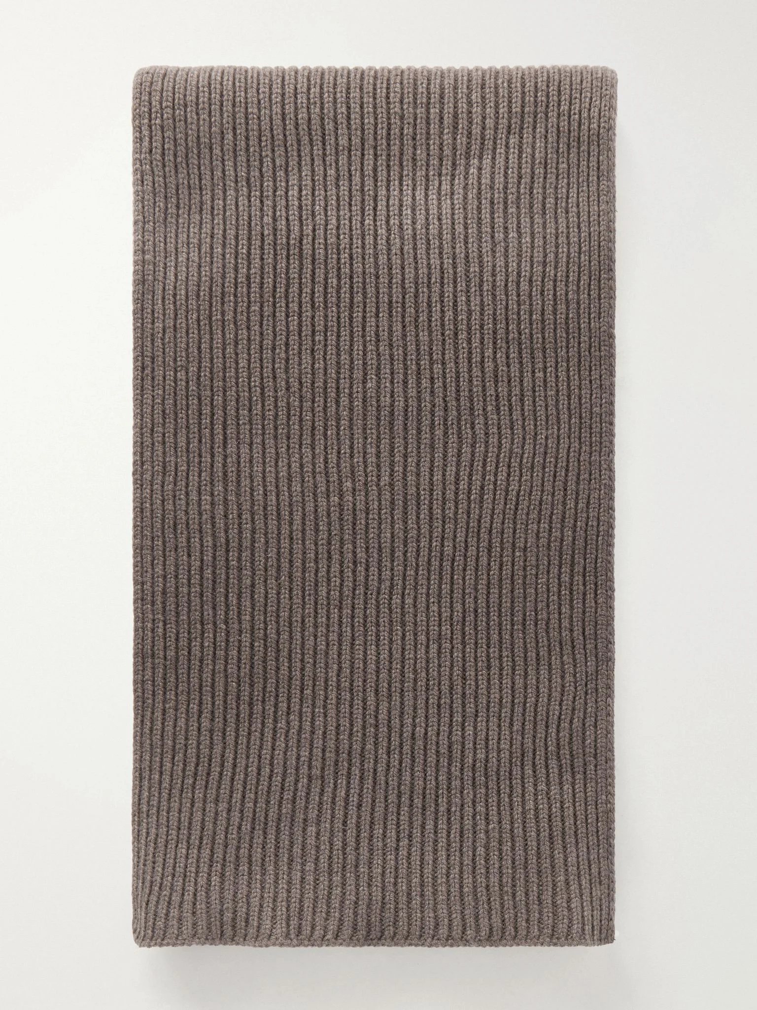 Stark Ribbed Recycled-Cashmere and Wool-Blend Scarf Brown - 1