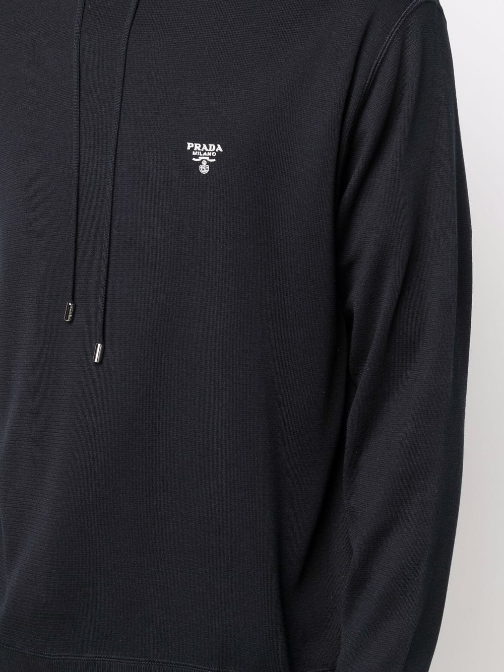 logo-embroidered knitted hoodie - 5