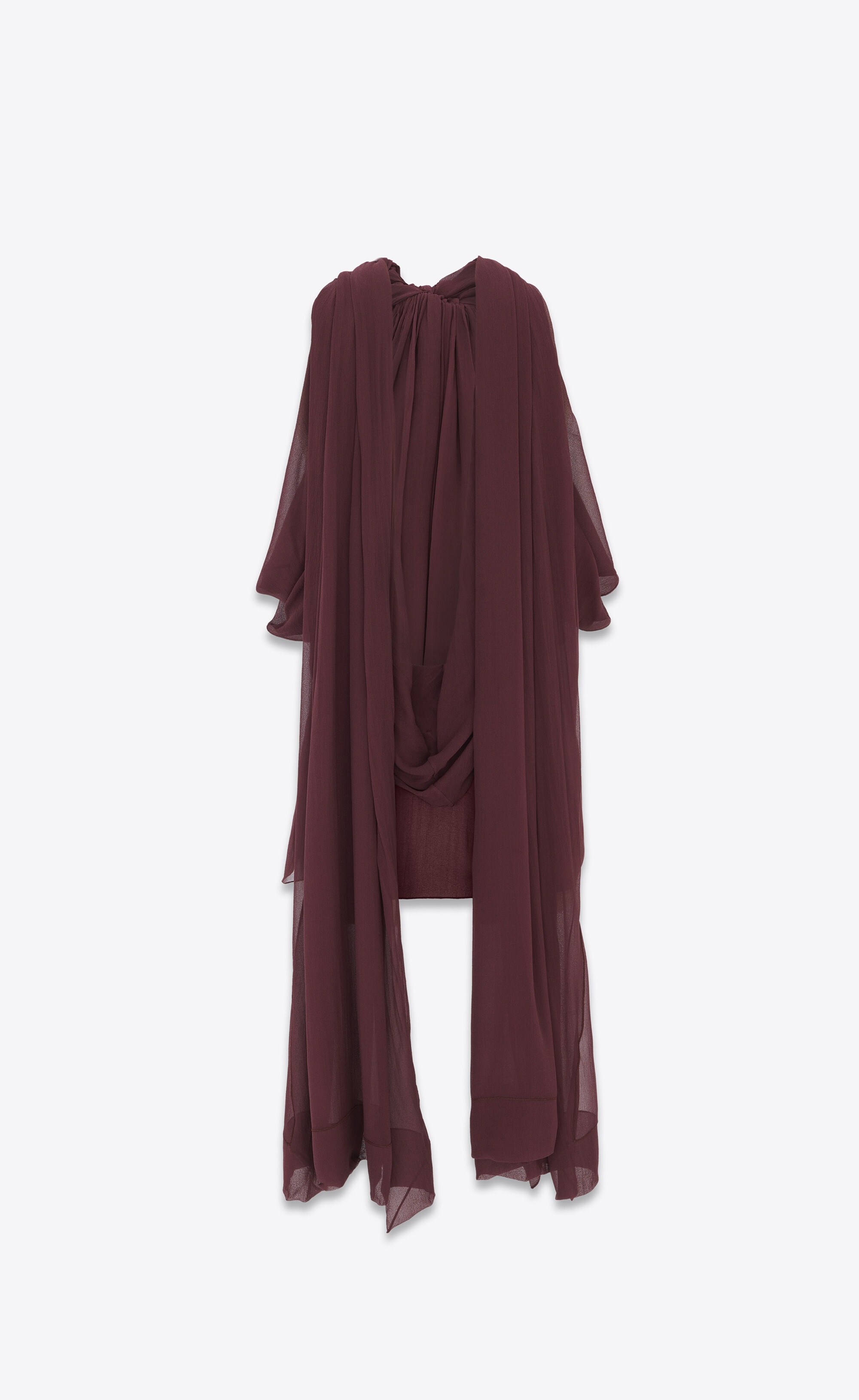 lavallière-neck blouse in silk muslin crepe - 3