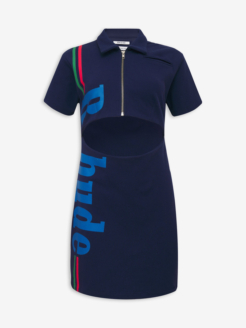RHUDE LOGO POLO DRESS 1