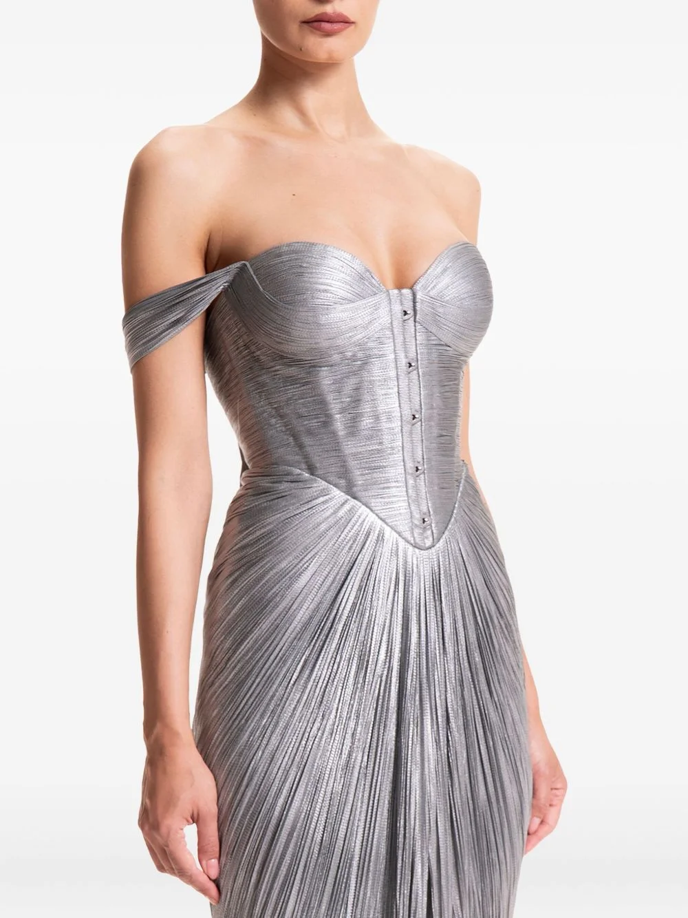Susie off-shoulder pleated dress - 1