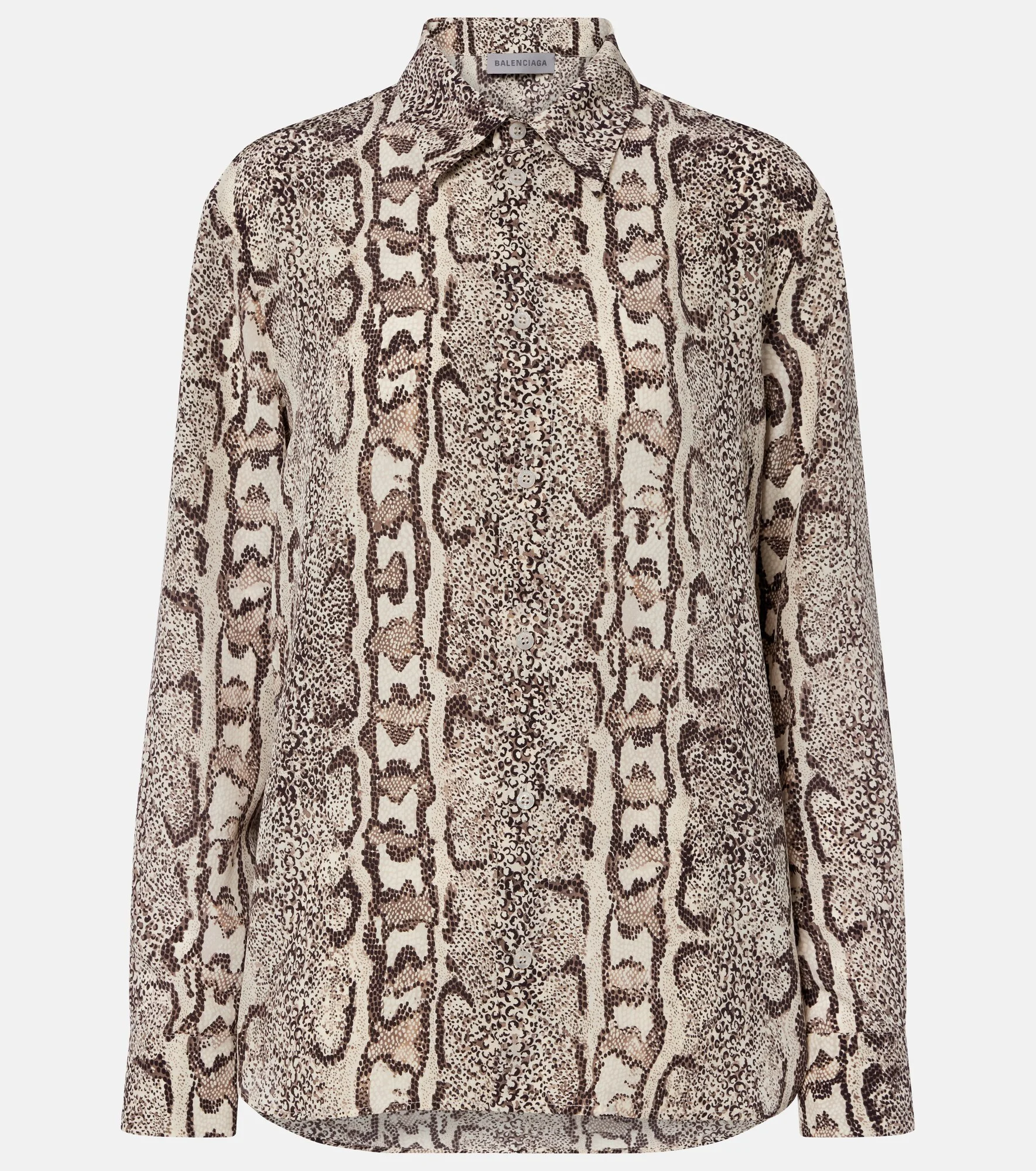 Snake-print silk shirt - 1