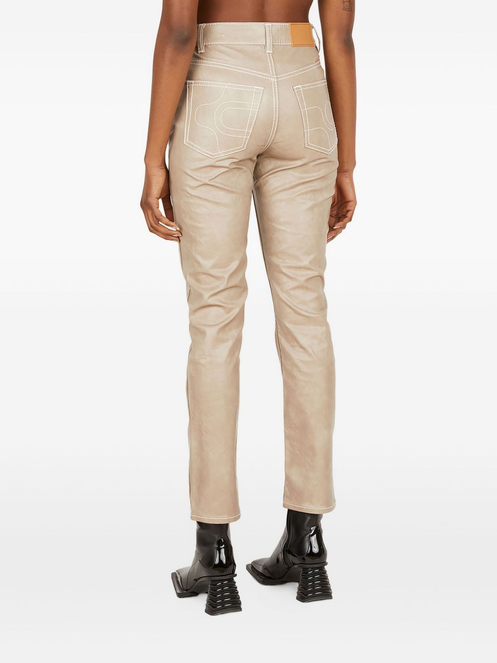 shiny cropped trousers - 4