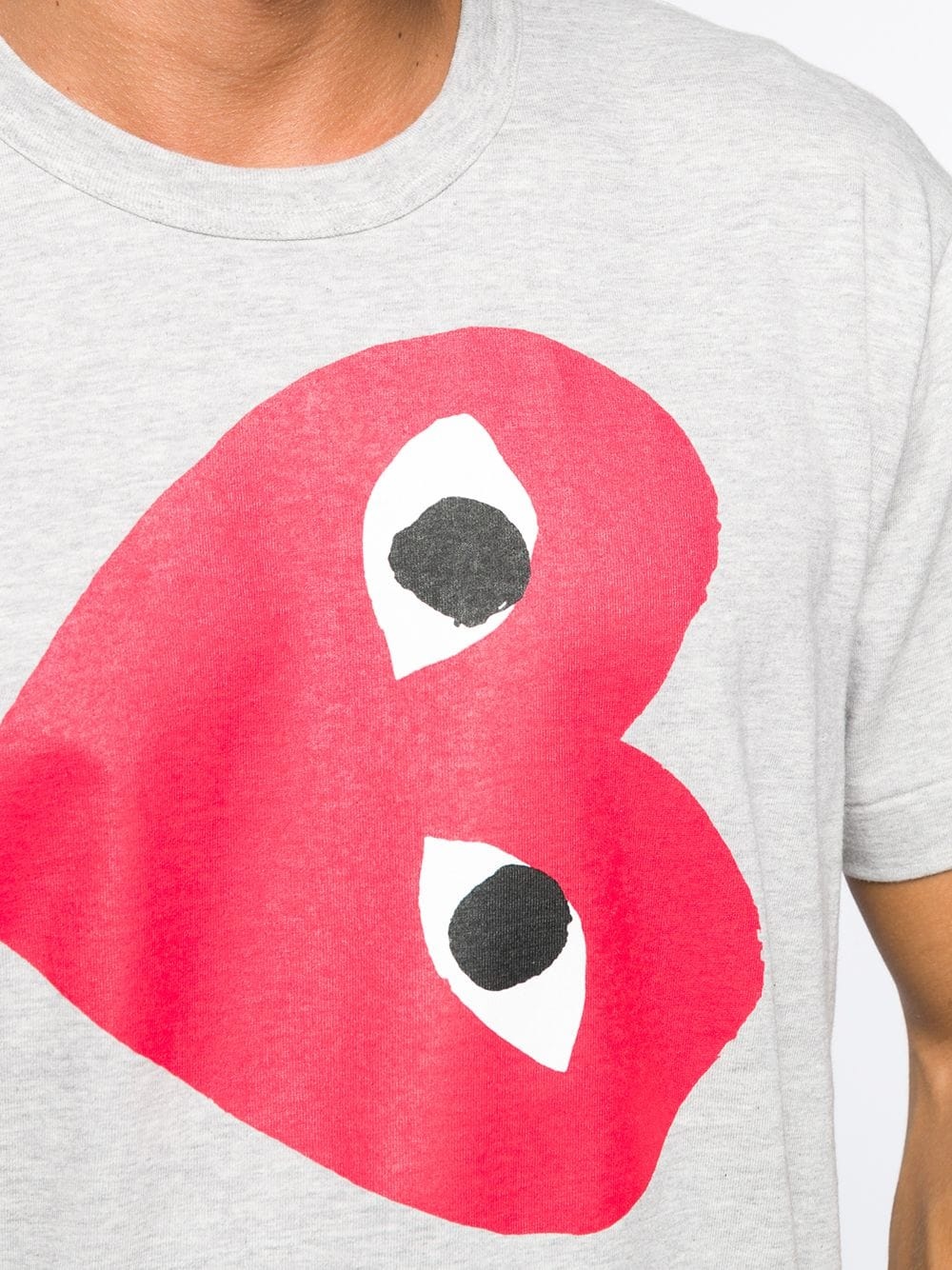 heart print crew neck T-shirt - 5