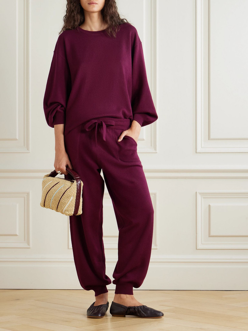 ERES Colorama Star wool and cashmere-blend track pants Plum outlook