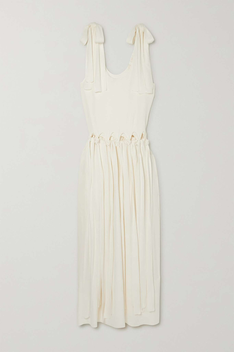 Knotted cutout crepe maxi dress 1