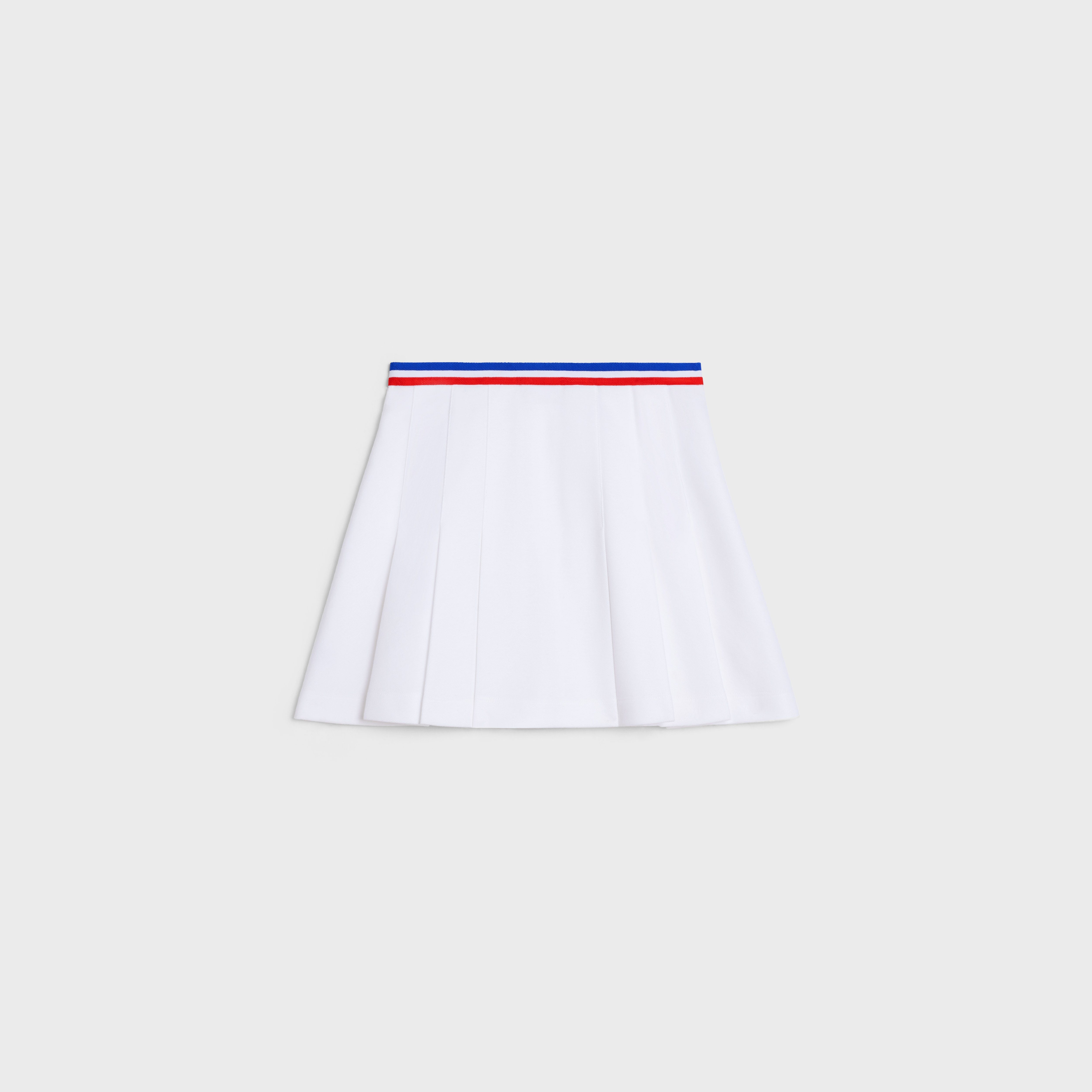 short pleated skirt in cotton piqué - 2