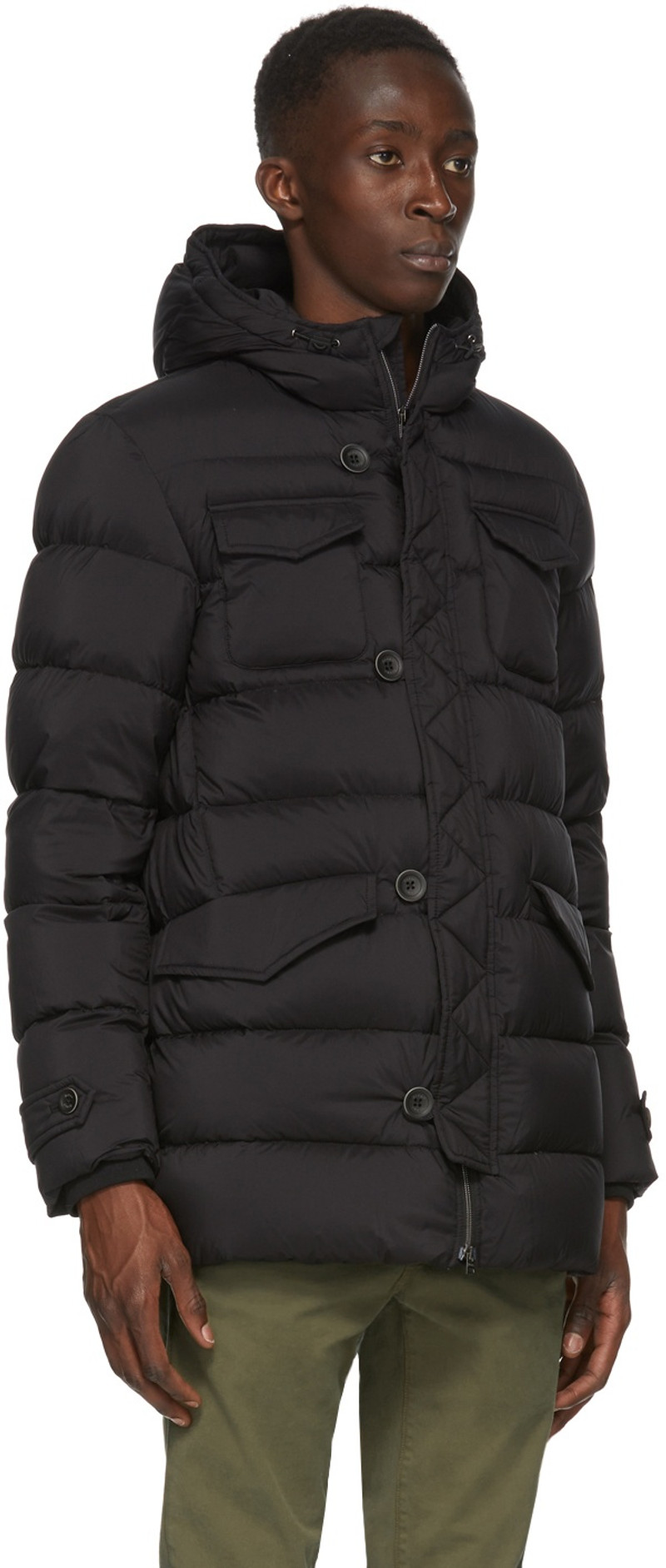 Herno Black Down Classic Matte Nylon Jacket outlook