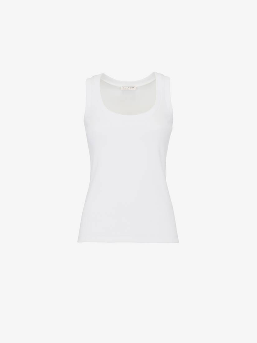 Women's Ribbed Tank Top in Optical White - 2