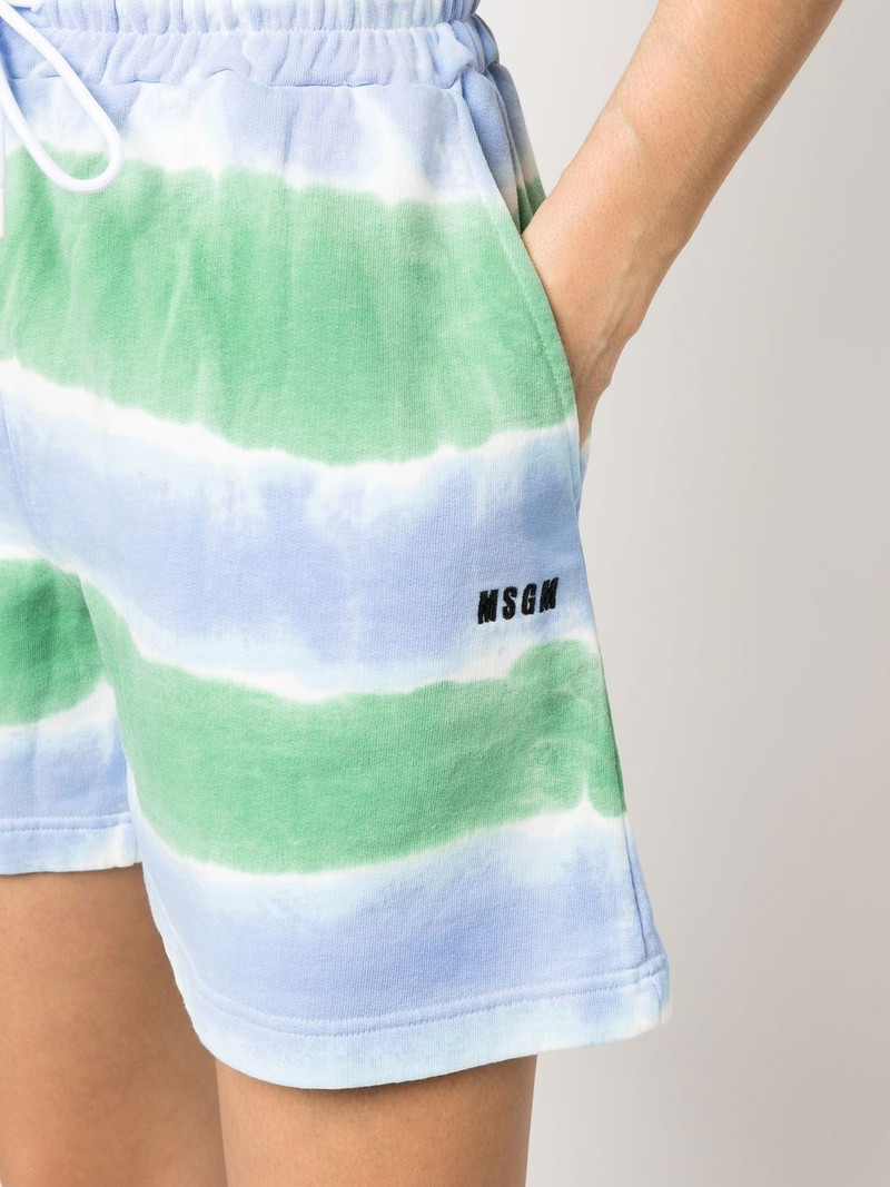 stripe-pattern drawstring shorts 5